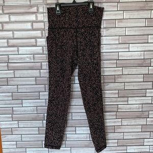 Athleta Size XS Black and Brown Speckled Print Athletic Yoga Leggings